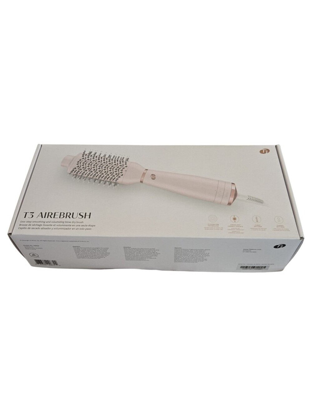 T3 AireBrush One-Step Smoothing Volumizing Blow Dry Brush 76659 Pink Open Box